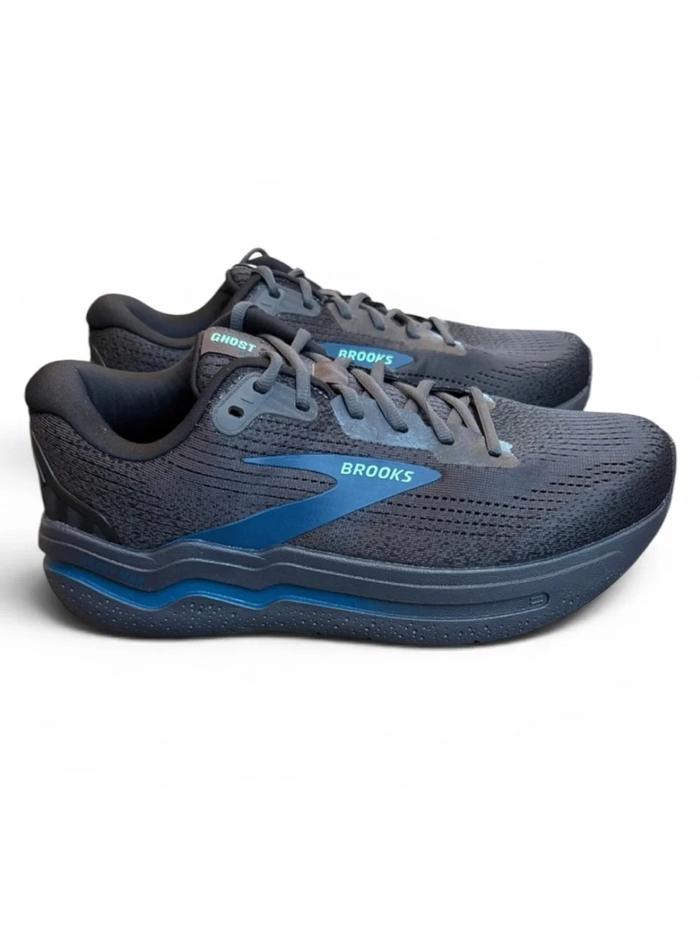 Brooks Ghost Max 2 Running Shoes Men's 9W WIDE Ebony/Blue Sapphire